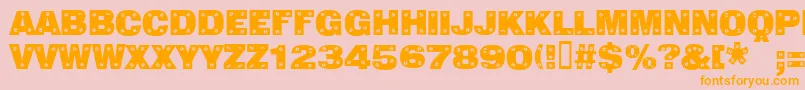 Шрифт Sansplatecaps – оранжевые шрифты на розовом фоне