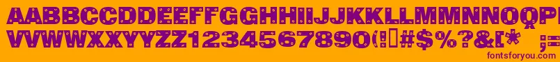 Sansplatecaps Font – Purple Fonts on Orange Background