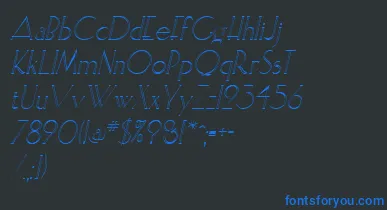 ElisiaopenfaceItalic font – Blue Fonts On Black Background