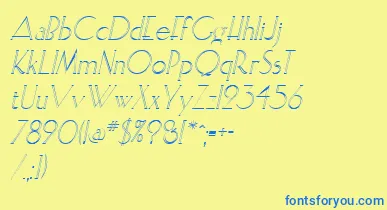 ElisiaopenfaceItalic font – Blue Fonts On Yellow Background