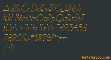 ElisiaopenfaceItalic font – Orange Fonts On Black Background