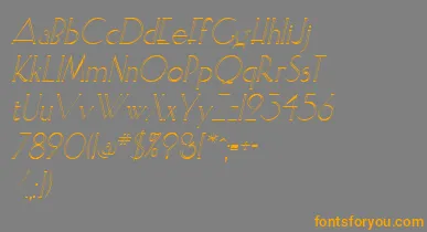 ElisiaopenfaceItalic font – Orange Fonts On Gray Background