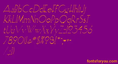 ElisiaopenfaceItalic font – Orange Fonts On Purple Background