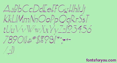 ElisiaopenfaceItalic font – Purple Fonts On Green Background