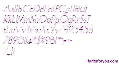 ElisiaopenfaceItalic font – Purple Fonts On White Background