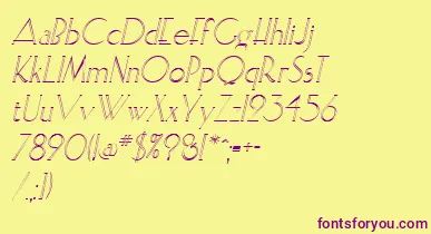 ElisiaopenfaceItalic font – Purple Fonts On Yellow Background