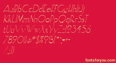 ElisiaopenfaceItalic font – Yellow Fonts On Red Background