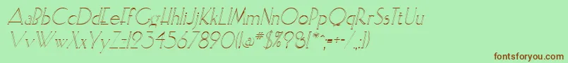 ElisiaopenfaceItalic Font – Brown Fonts on Green Background