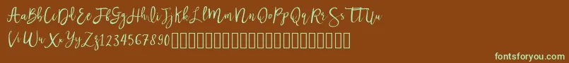 Nastar Font – Green Fonts on Brown Background