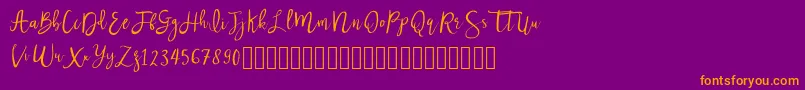 Nastar Font – Orange Fonts on Purple Background