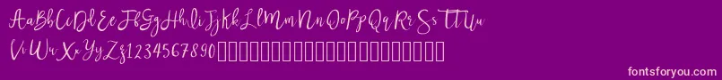 Nastar Font – Pink Fonts on Purple Background