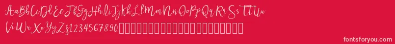 Nastar Font – Pink Fonts on Red Background