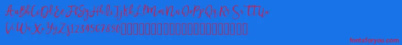 Nastar Font – Red Fonts on Blue Background