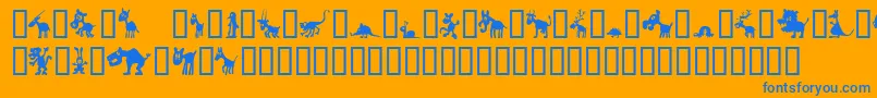 Winpets Font – Blue Fonts on Orange Background