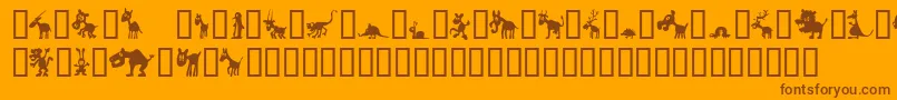 Winpets Font – Brown Fonts on Orange Background