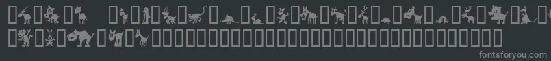 フォントWinpets – 黒い背景に灰色の文字