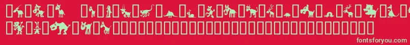 Winpets Font – Green Fonts on Red Background
