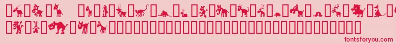 Winpets-Schriftart – Rote Schriften auf rosa Hintergrund