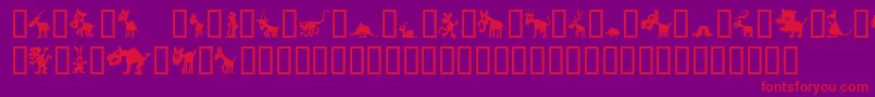 フォントWinpets – 紫の背景に赤い文字