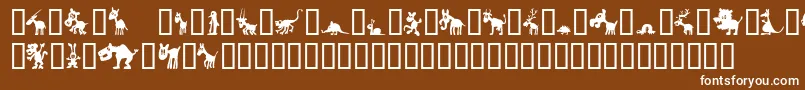 フォントWinpets – 茶色の背景に白い文字