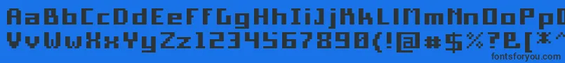 PixelSquareBold10 Font – Black Fonts on Blue Background