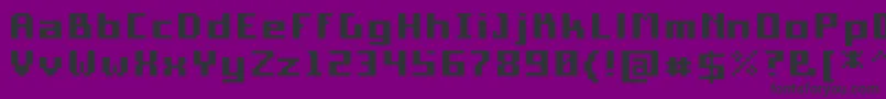 PixelSquareBold10-fontti – mustat fontit violetilla taustalla