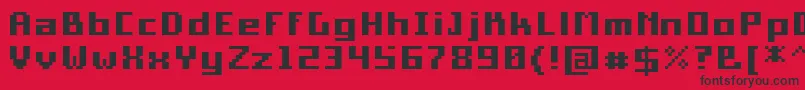 PixelSquareBold10 Font – Black Fonts on Red Background