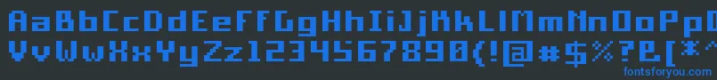 PixelSquareBold10 Font – Blue Fonts on Black Background