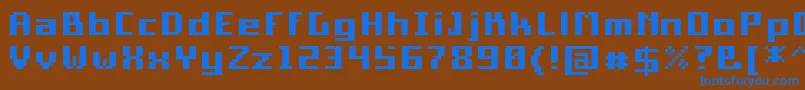 PixelSquareBold10 Font – Blue Fonts on Brown Background