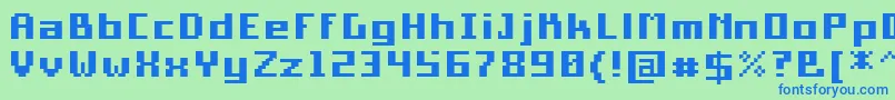 PixelSquareBold10 Font – Blue Fonts on Green Background