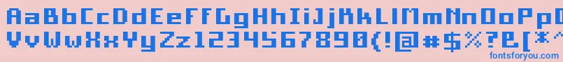 フォントPixelSquareBold10 – ピンクの背景に青い文字