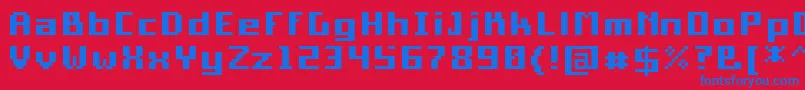 PixelSquareBold10 Font – Blue Fonts on Red Background