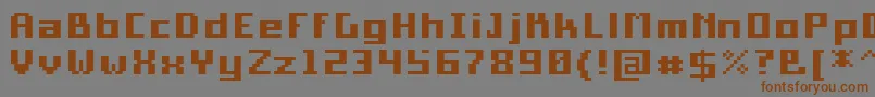 PixelSquareBold10 Font – Brown Fonts on Gray Background