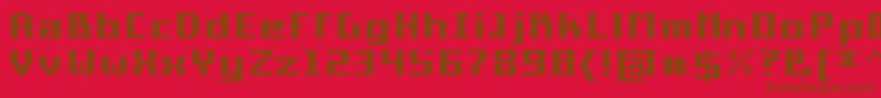 PixelSquareBold10 Font – Brown Fonts on Red Background