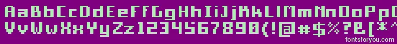 PixelSquareBold10 Font – Green Fonts on Purple Background