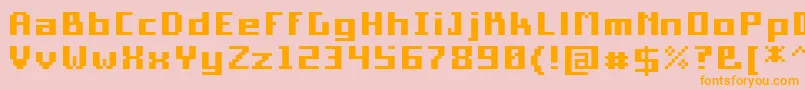 PixelSquareBold10 Font – Orange Fonts on Pink Background