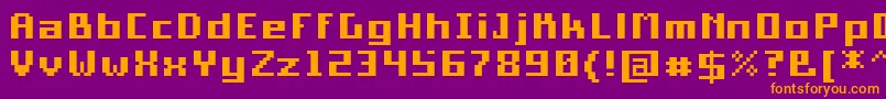 PixelSquareBold10 Font – Orange Fonts on Purple Background