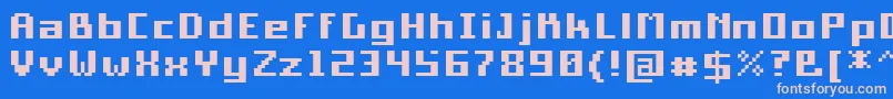 Fonte PixelSquareBold10 – fontes rosa em um fundo azul