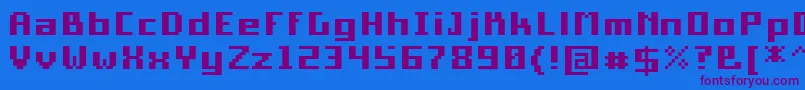 PixelSquareBold10 Font – Purple Fonts on Blue Background