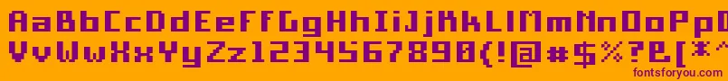 fuente PixelSquareBold10 – Fuentes Moradas Sobre Fondo Naranja