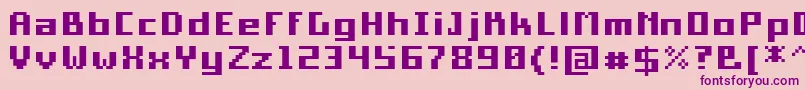 PixelSquareBold10 Font – Purple Fonts on Pink Background
