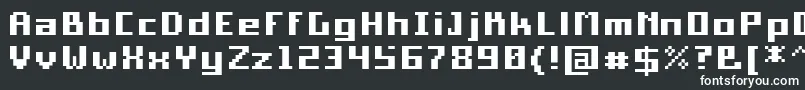 Шрифт PixelSquareBold10 – белые шрифты на чёрном фоне