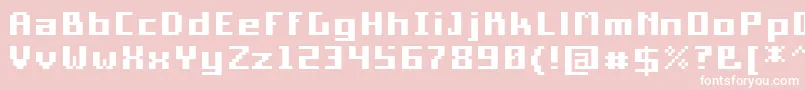 PixelSquareBold10 Font – White Fonts on Pink Background