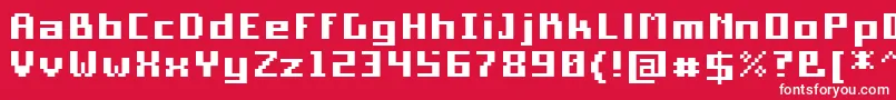 Шрифт PixelSquareBold10 – белые шрифты на красном фоне