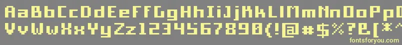 フォントPixelSquareBold10 – 黄色のフォント、灰色の背景