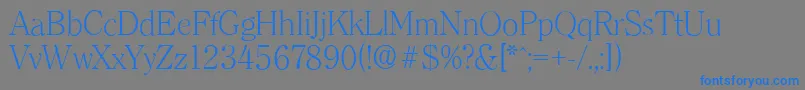 ClearfaceserialXlightRegular Font – Blue Fonts on Gray Background
