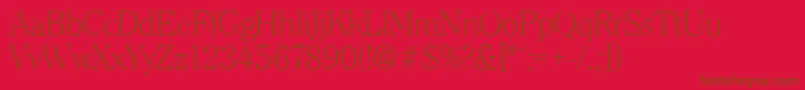 ClearfaceserialXlightRegular Font – Brown Fonts on Red Background