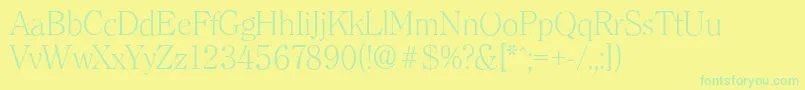 ClearfaceserialXlightRegular-Schriftart – Grüne Schriften auf gelbem Hintergrund