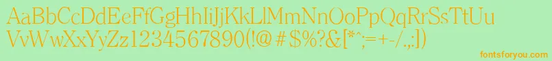 ClearfaceserialXlightRegular Font – Orange Fonts on Green Background