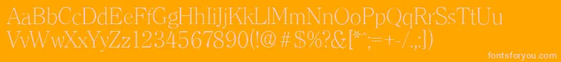 ClearfaceserialXlightRegular Font – Pink Fonts on Orange Background